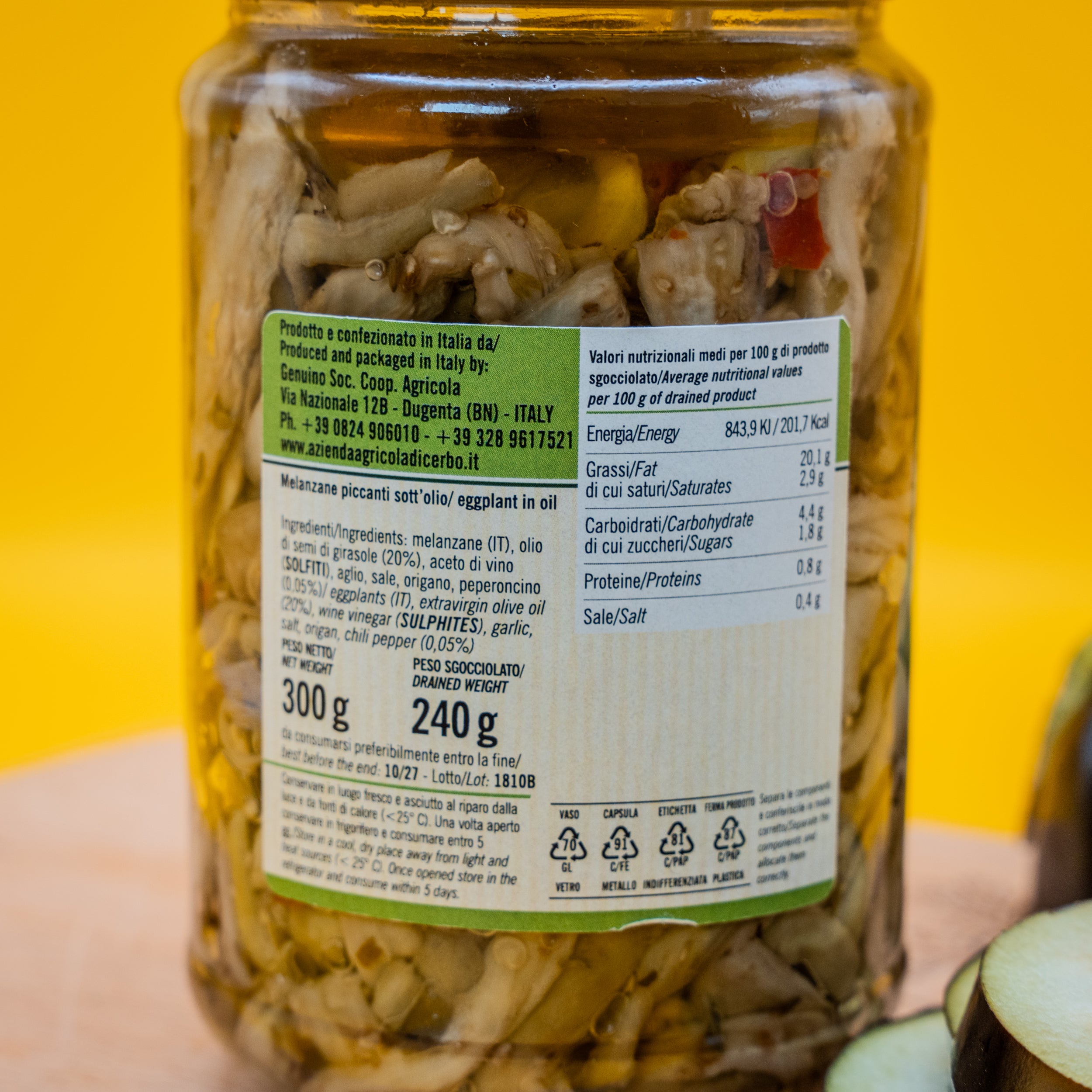 Melanzane Piccanti Sott'Olio - Selezione Di Cerbo