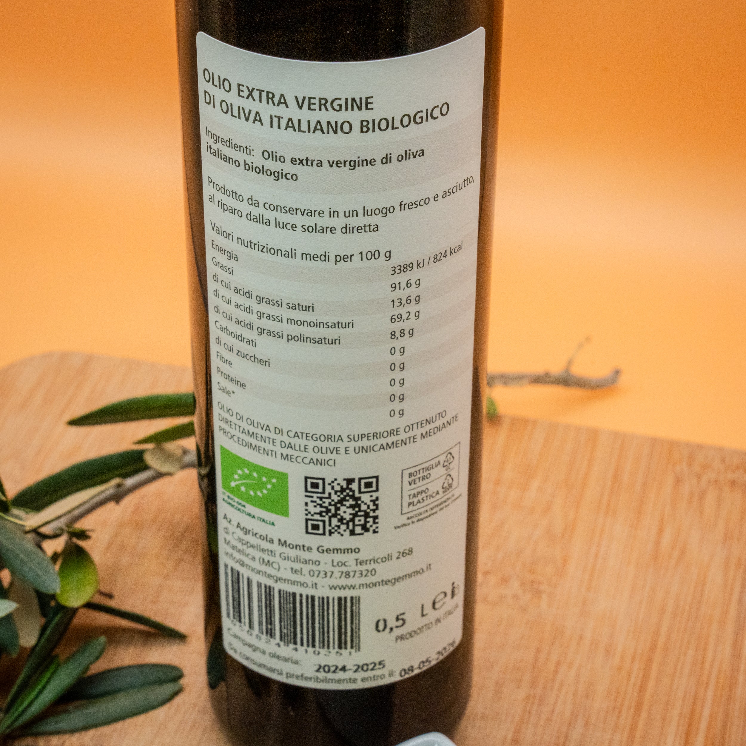 Olio Extra Vergine di Oliva Biologico - Selezione Monte Gemmo