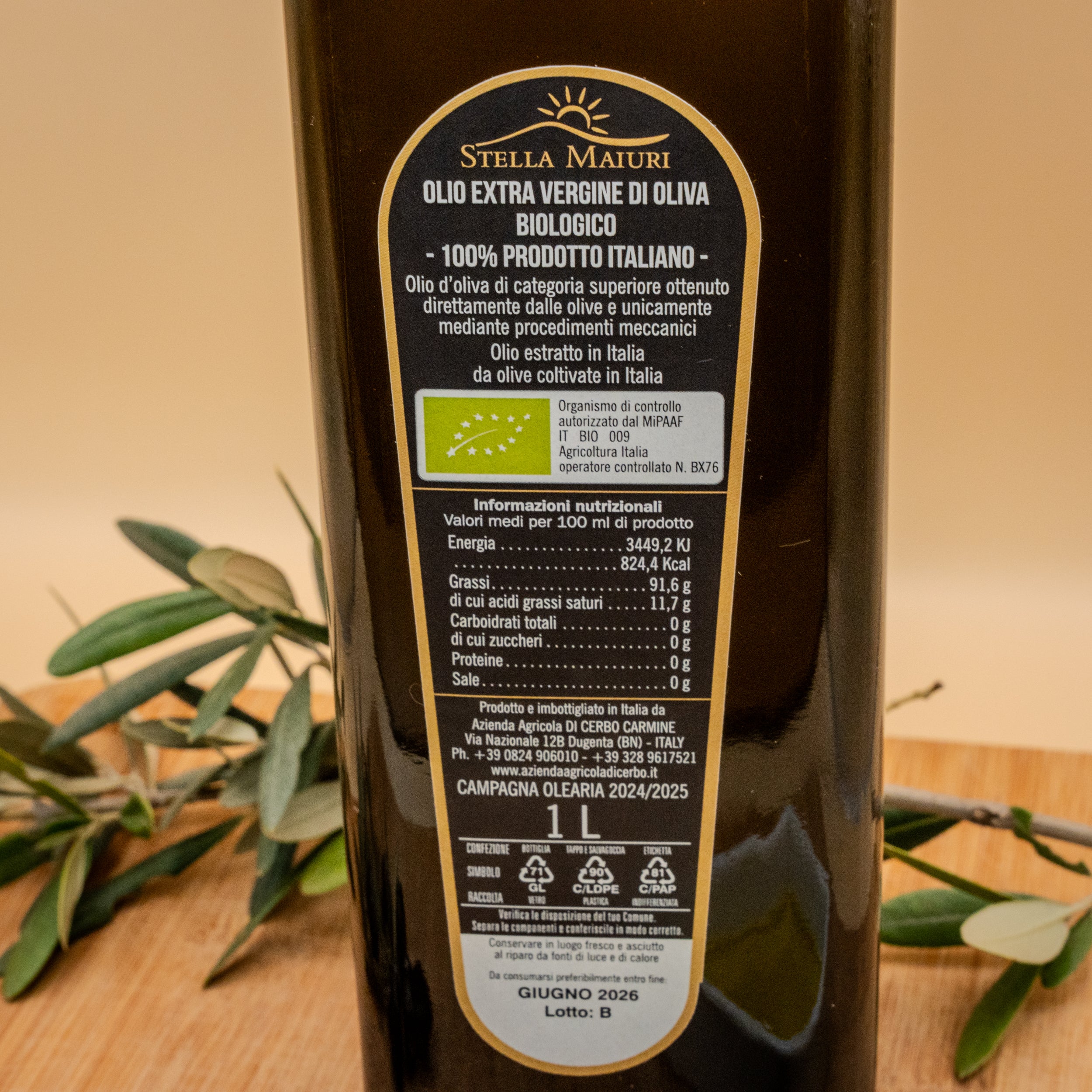 Olio Extra Vergine di Oliva BIO - Selezione Di Cerbo