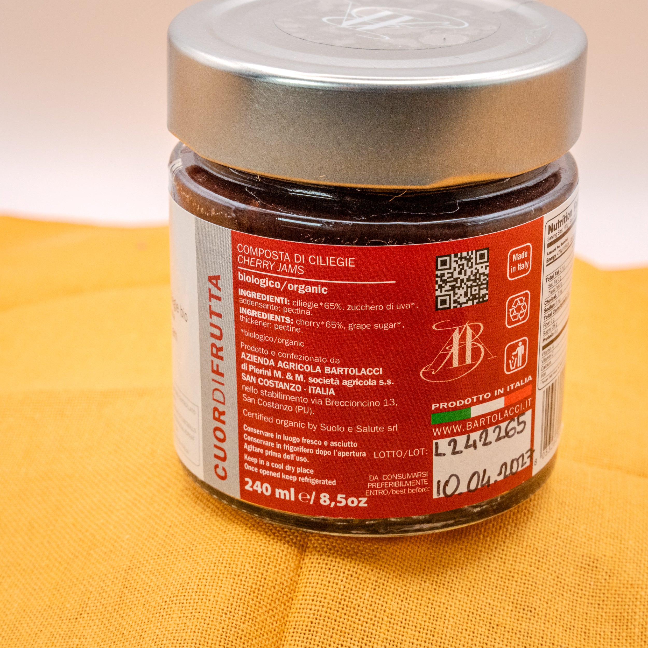 Composta di Ciliegie Bio - Selezione Bartolacci