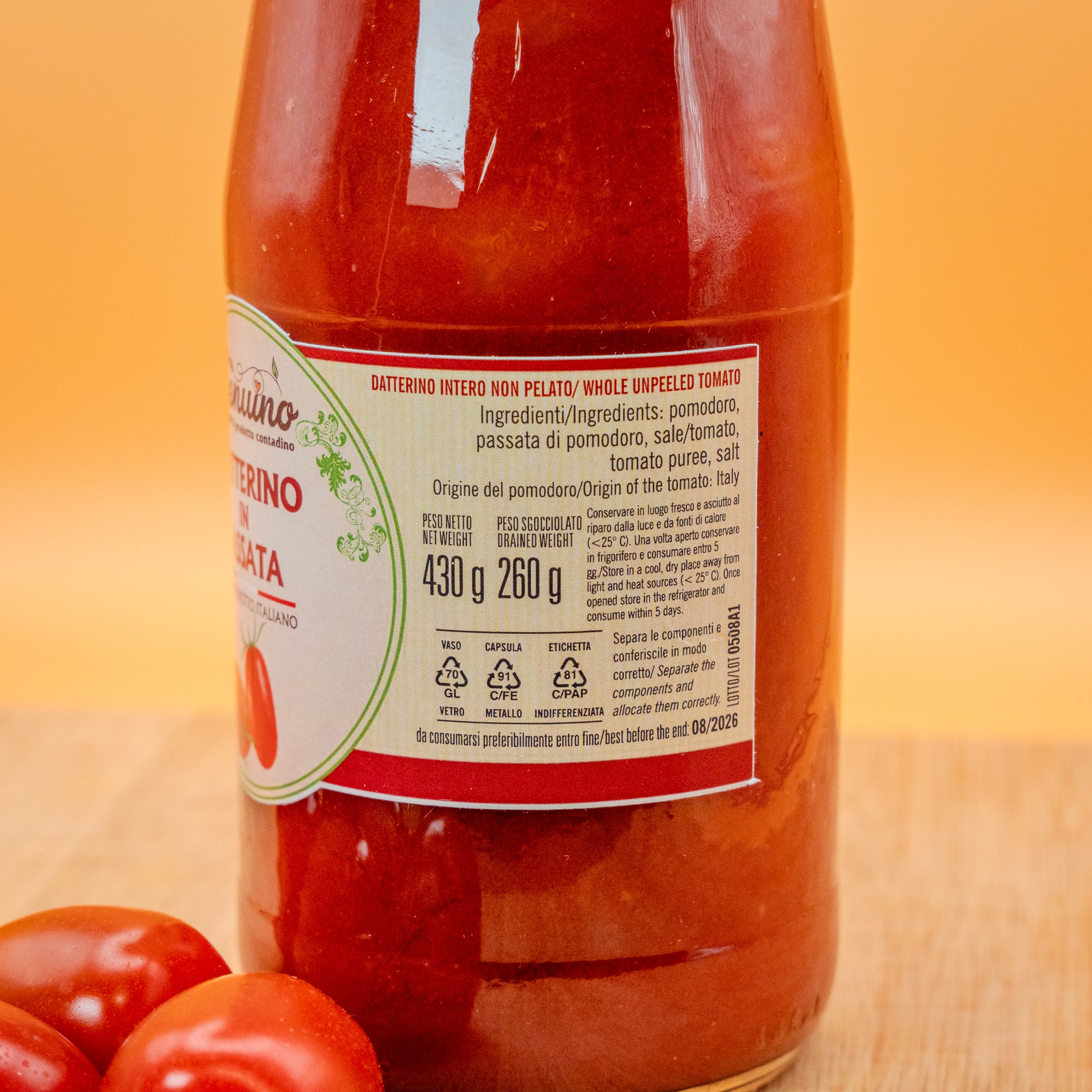 Passata di Pomodoro Datterino - Selezione Bio Di Cerbo